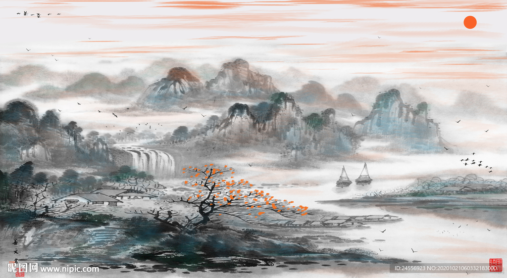 山水墨画山水意境山水禅境山水画