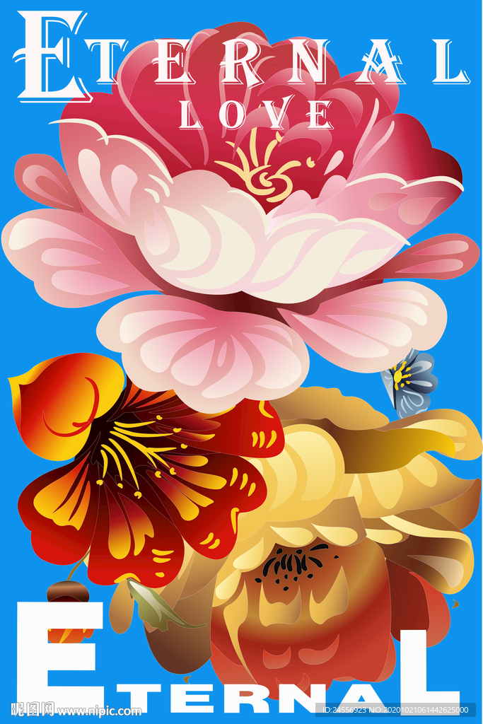 工笔花鸟画牡丹