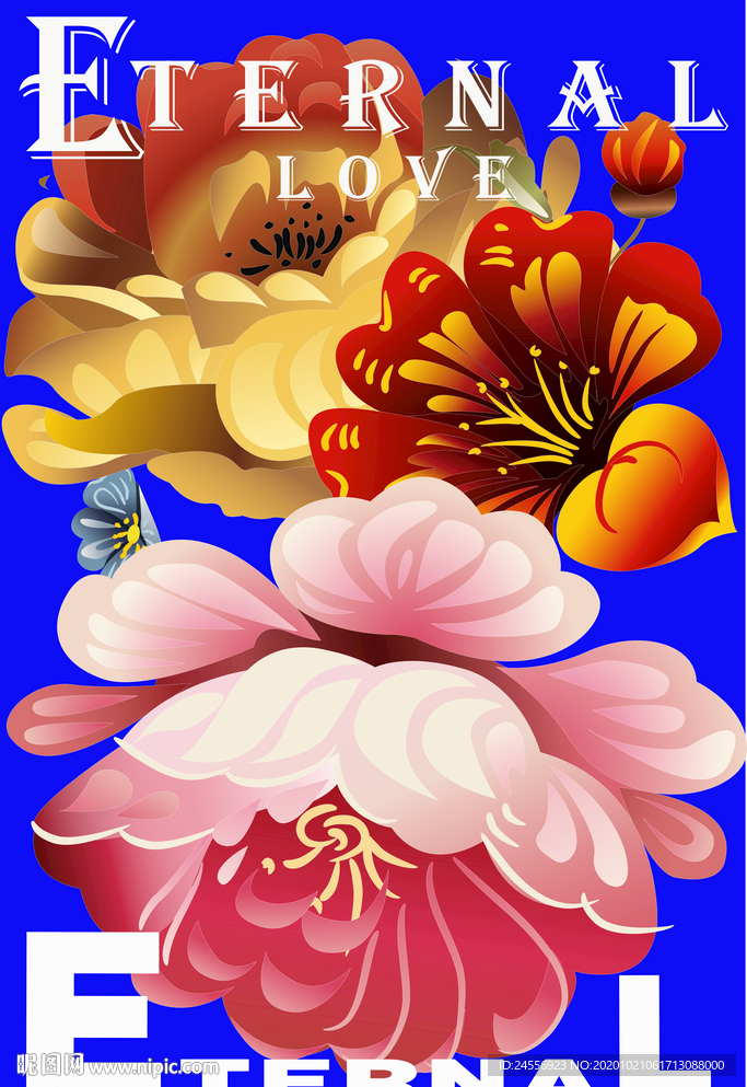工笔花鸟画牡丹