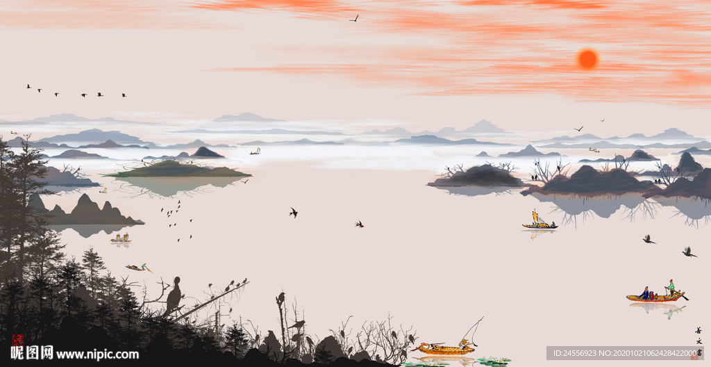 山水墨画山水意境山水禅境山水画