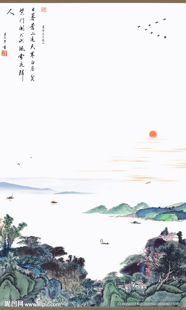 山水墨画山水意境山水禅境山水画