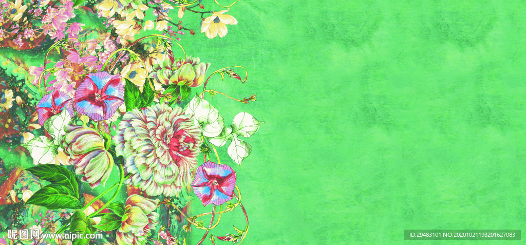 抽象花型  扎染花