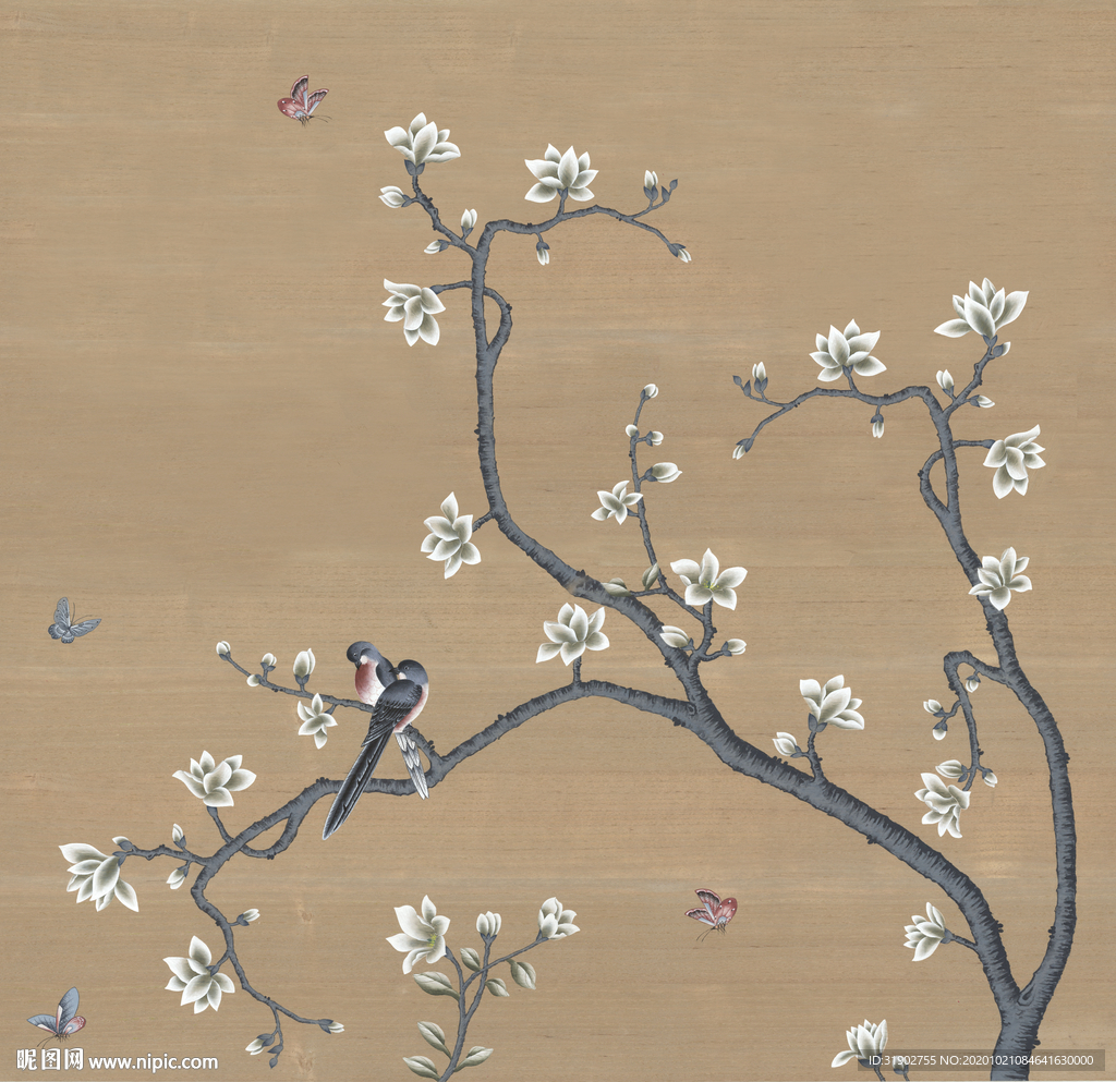 纯手绘超高清玉兰花