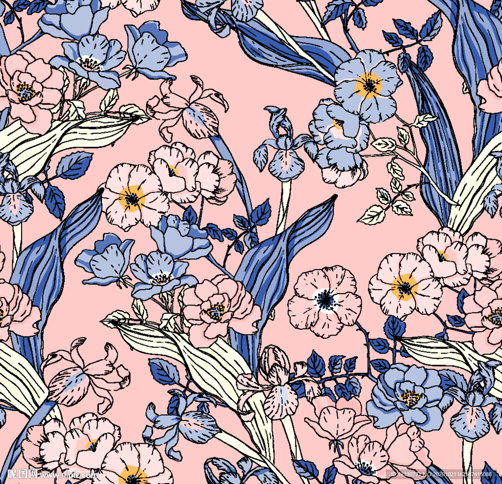 小碎花 手绘花