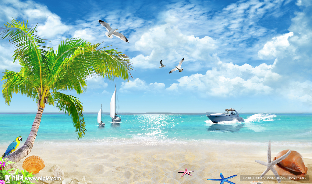 蓝天下跳跃的海豚