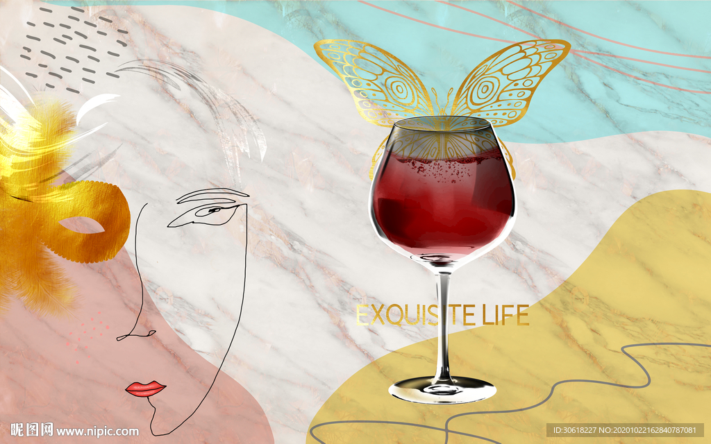 北欧背景墙装饰画轻奢装饰画