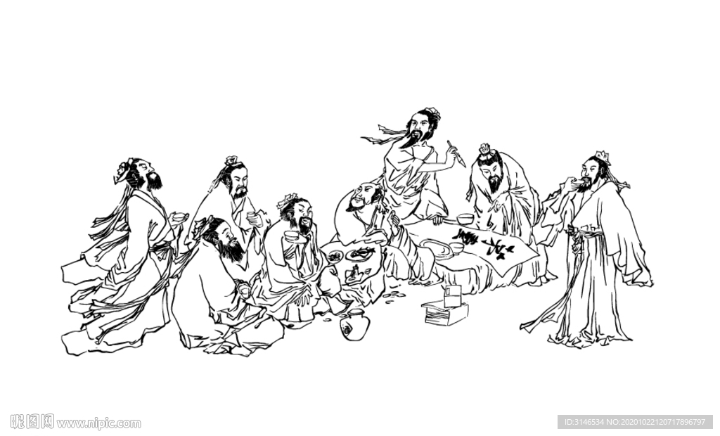 酱香酒文化线稿图
