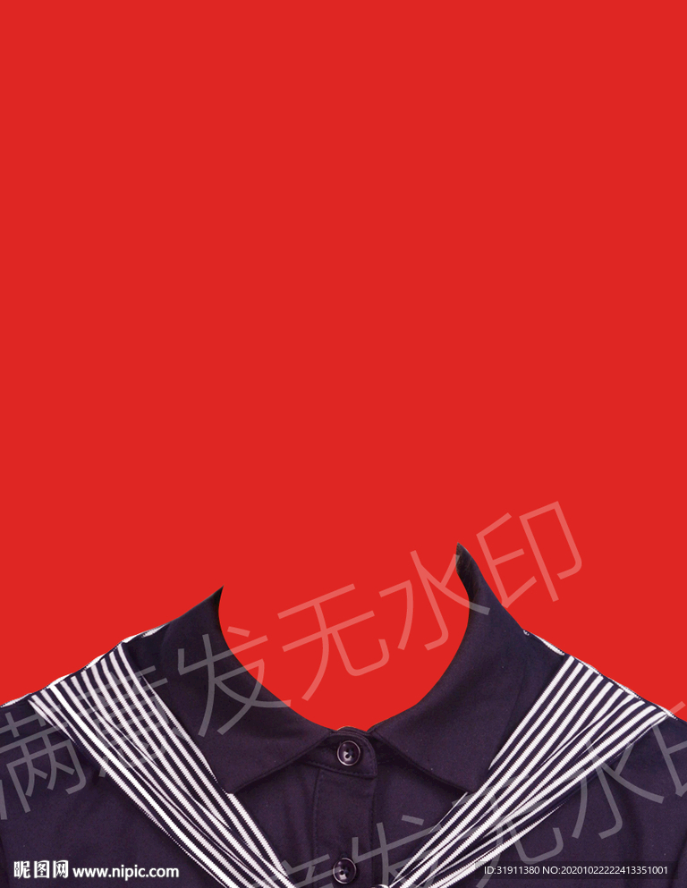 证件照女生衬衣