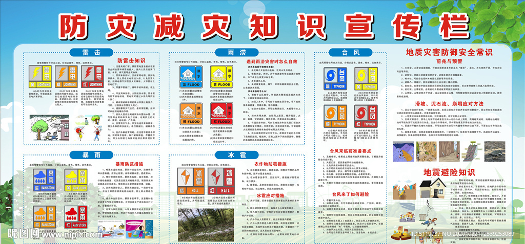防灾减灾知识宣传栏