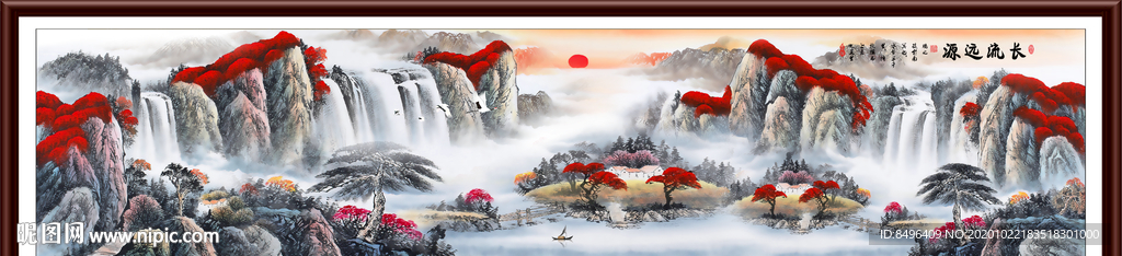 山水画水墨山水画 意境山水画