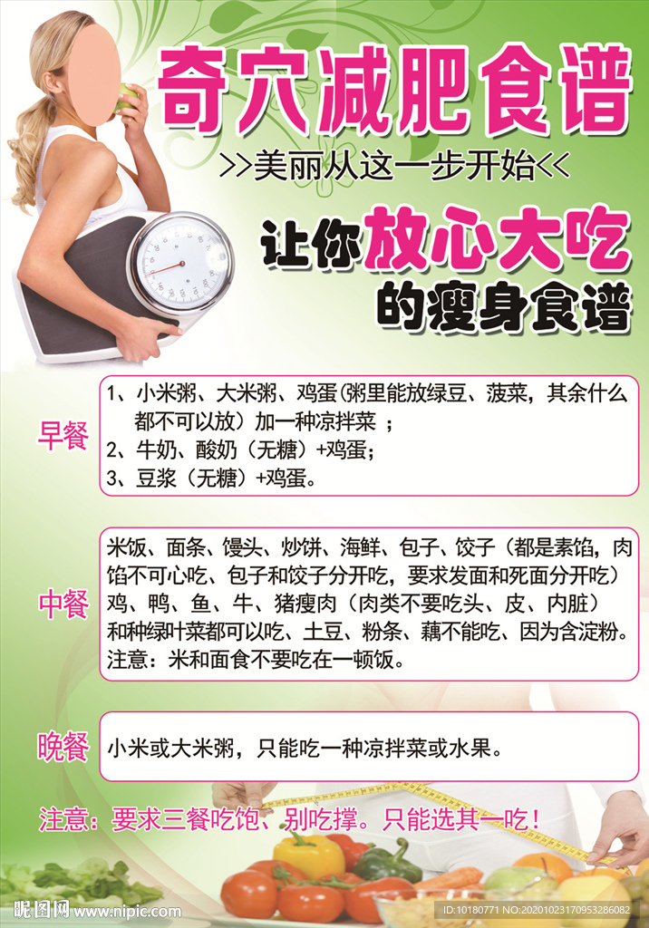 奇穴减肥食谱