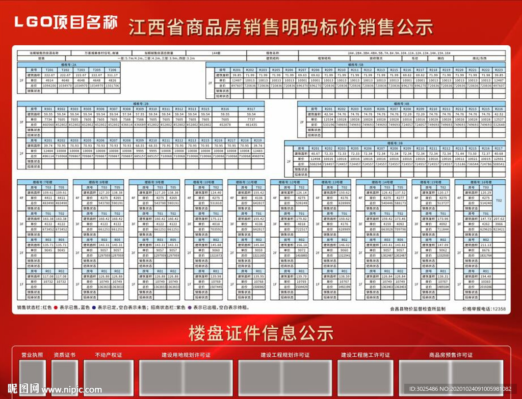 房地产销控表