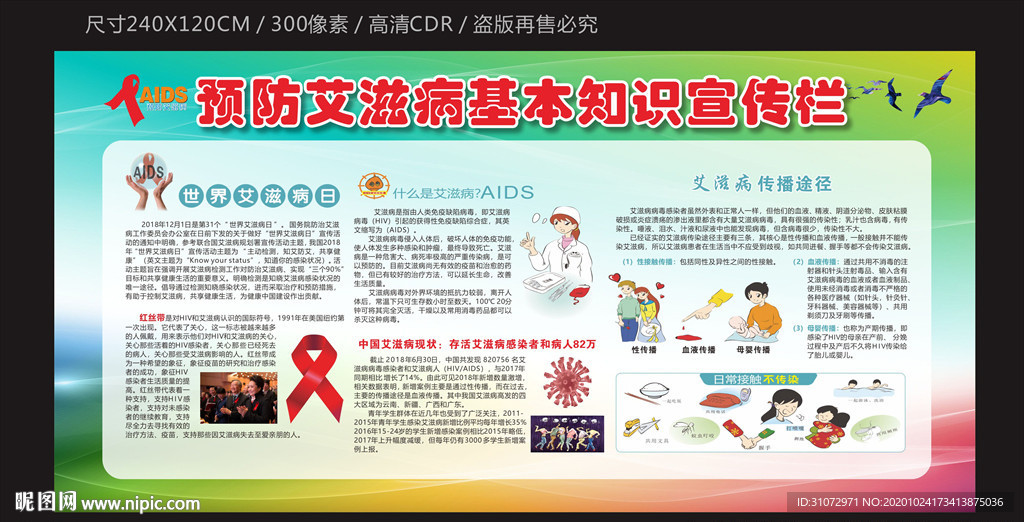 预防艾滋病疾病知识宣传栏