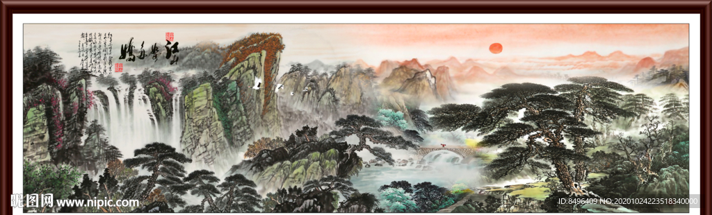 山水画水墨山水画 意境山水画