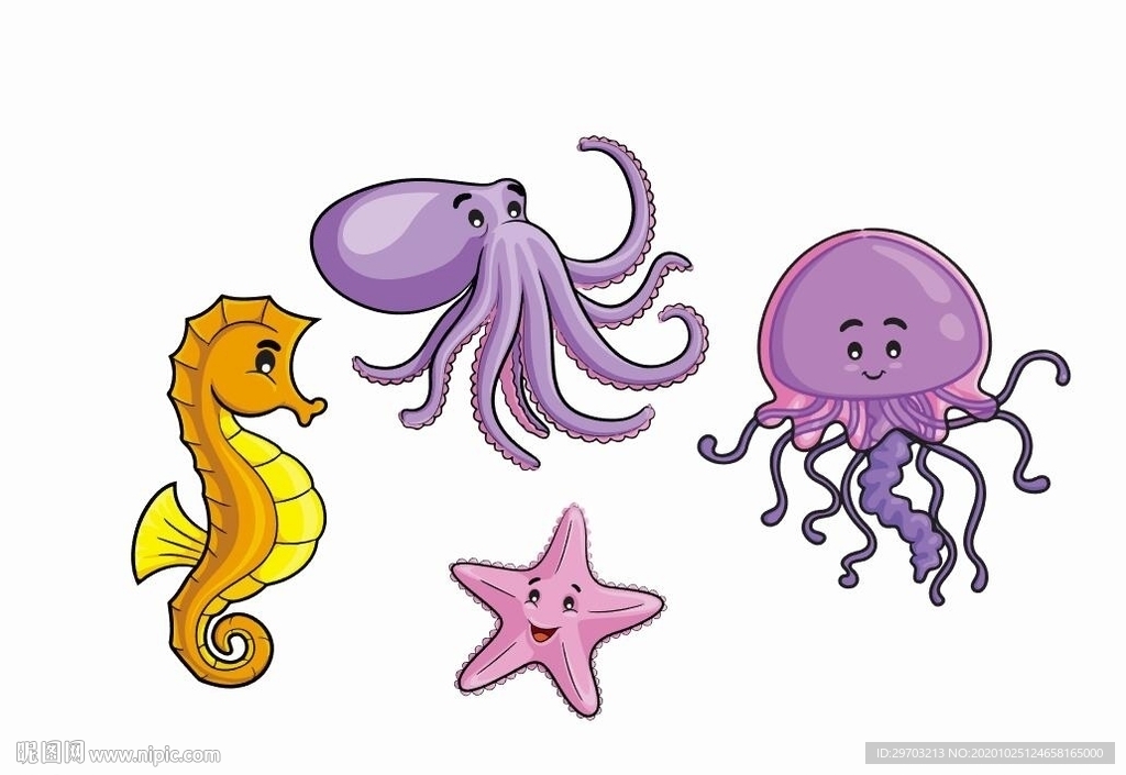 卡通海鲜