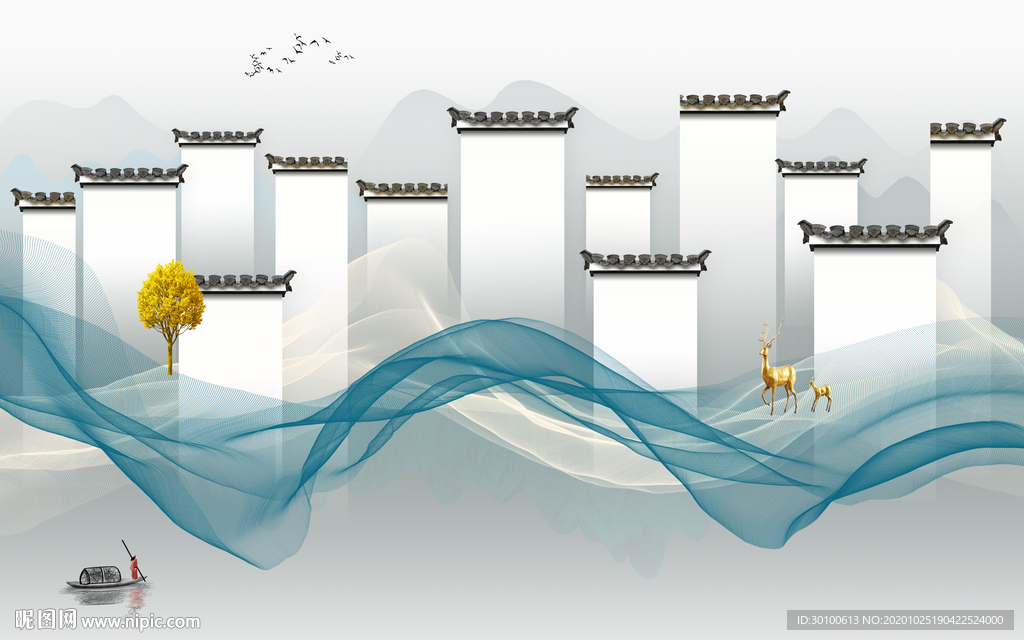 大气新山水爆款画 TIF分层