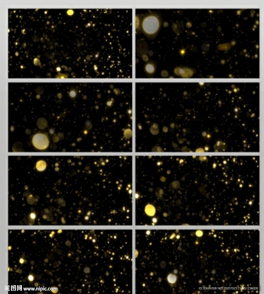 通用金色光点离子粒子背景视频