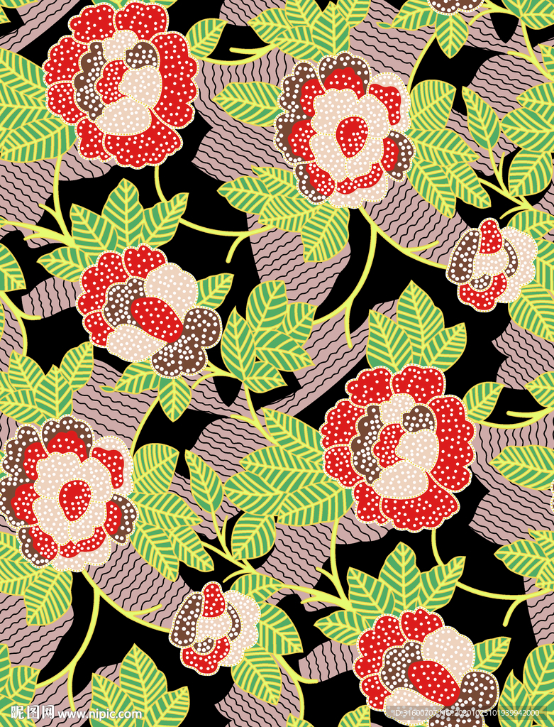 波浪泥点植物花