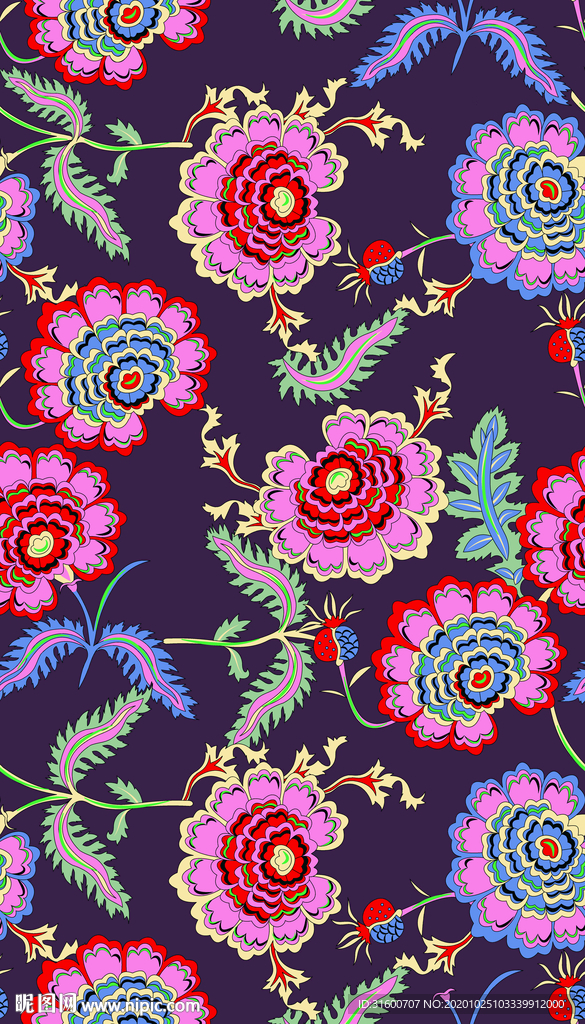 定位彩色线条花