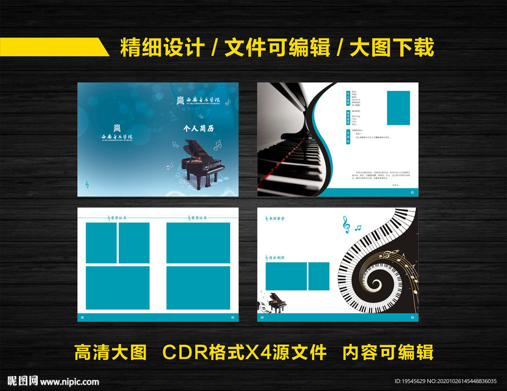 音乐钢琴简历