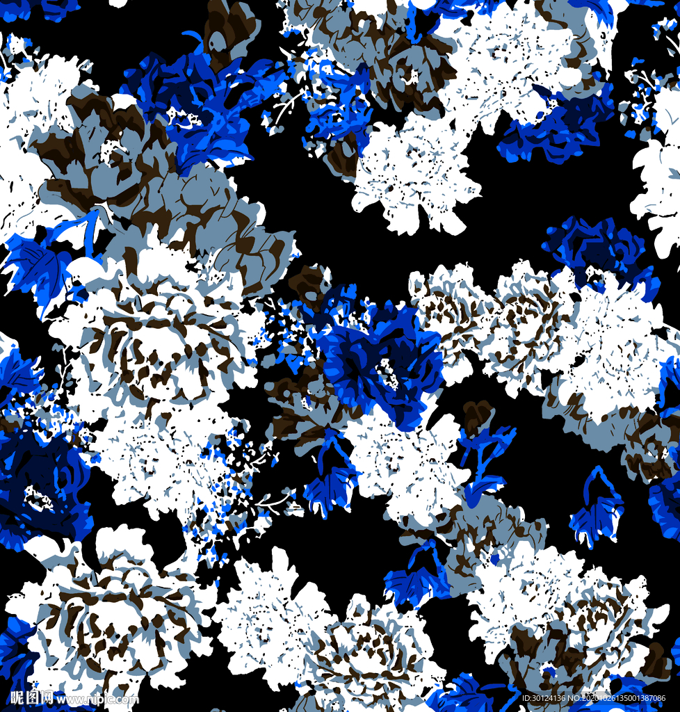 数码印花 花朵 花朵布匹 玫瑰