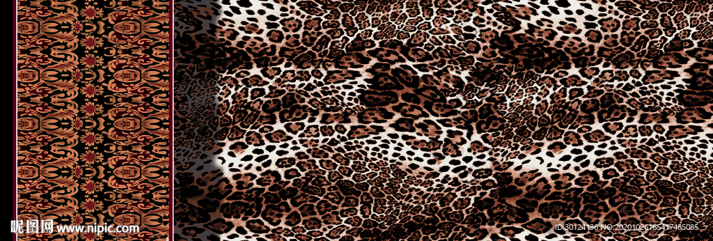 牌 方巾 数码印花 链条 豹纹