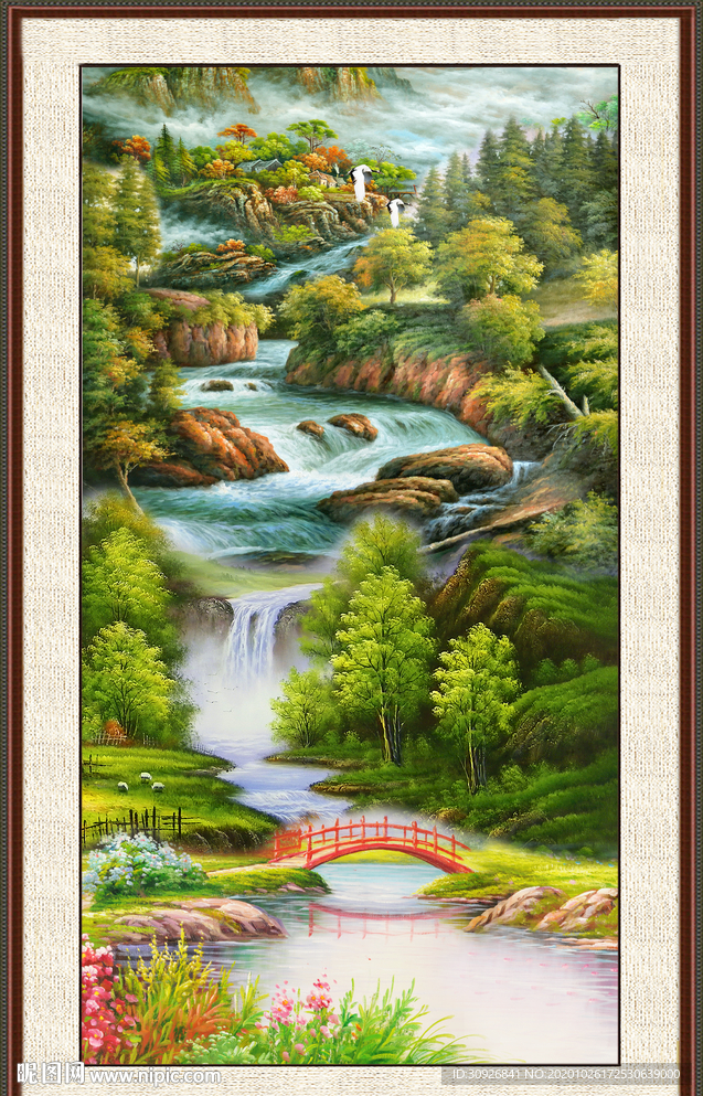 山村油画