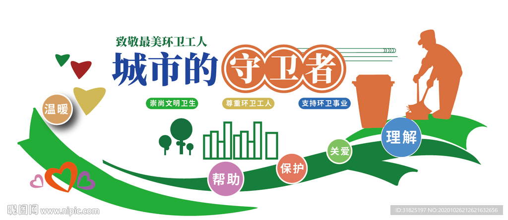 致敬最美环卫工人爱护环境文化墙
