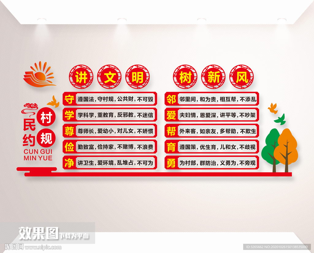 乡村文明文化墙设计图