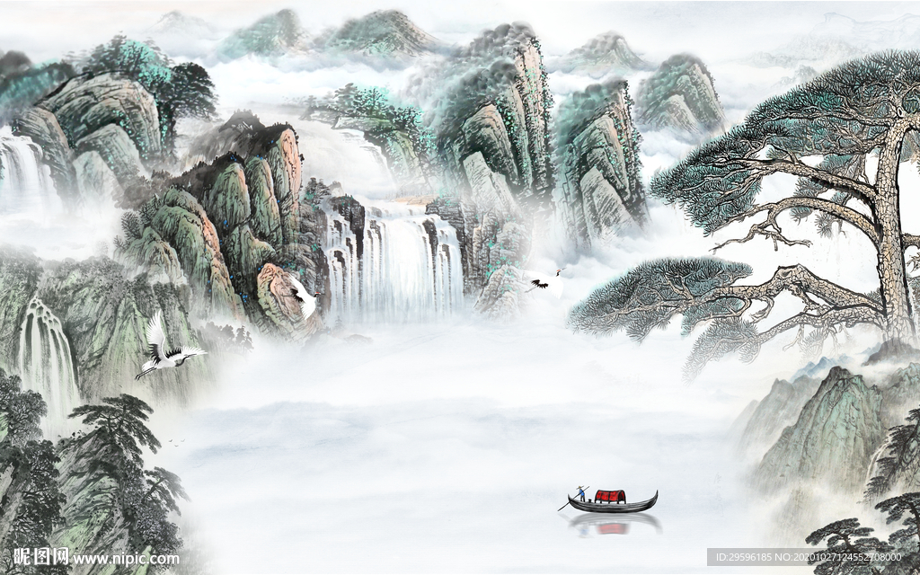 大气 新高档山水画 tif分层