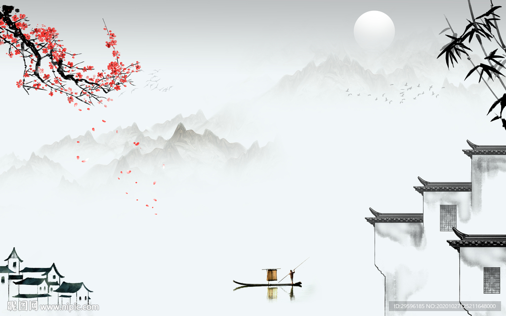 江南新高档山水画 tif分层