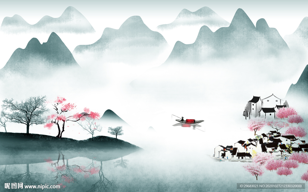 江南背景新山水画 tif分层