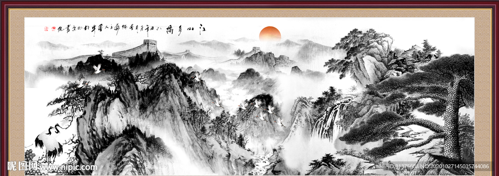 山水画 水墨山水画 意境山水画