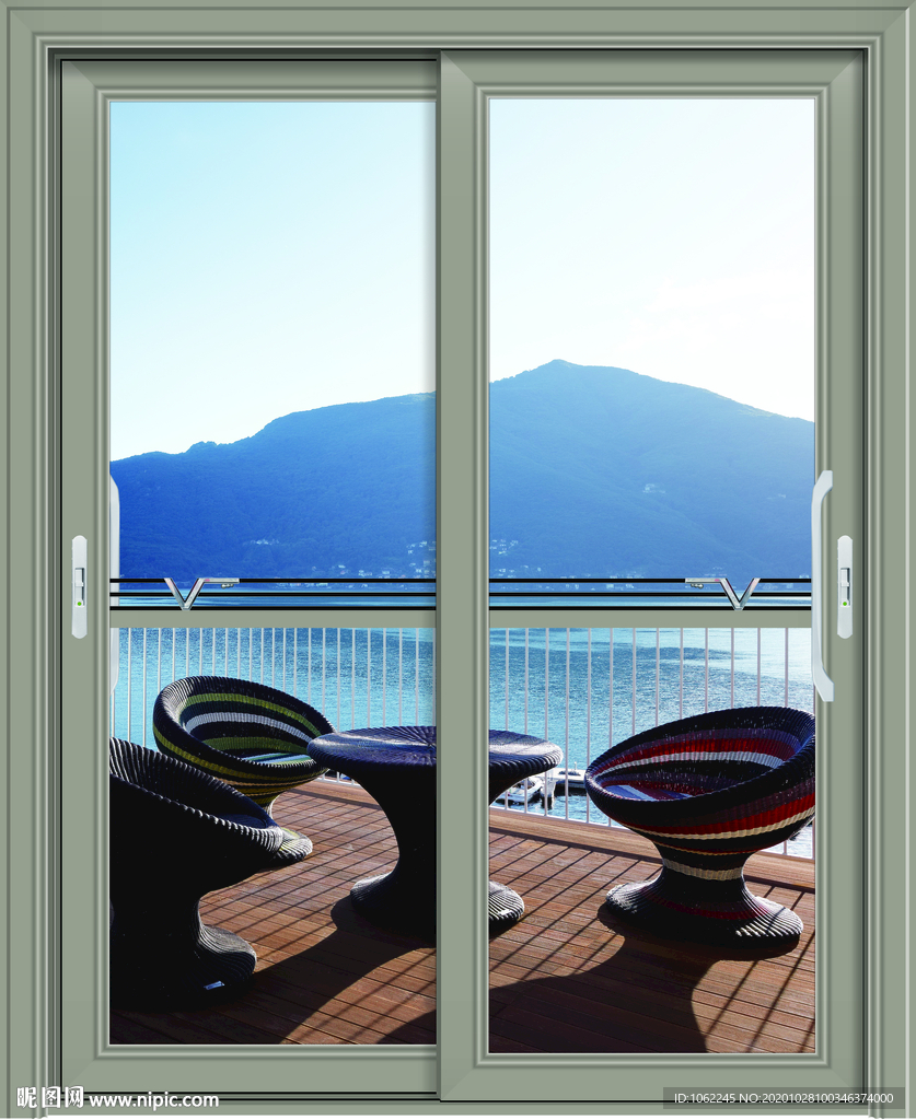 阳台 推拉 铁木灰