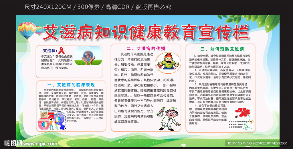 艾滋病知识健康教育宣传栏