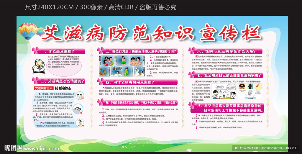 艾滋病防范知识宣传栏