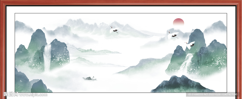 青山绿水画