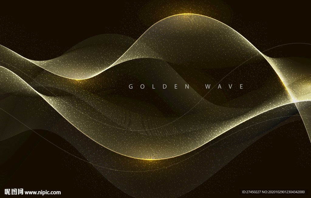 金色曲线背景