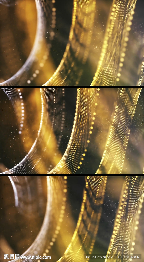 金色粒子流动背景视频