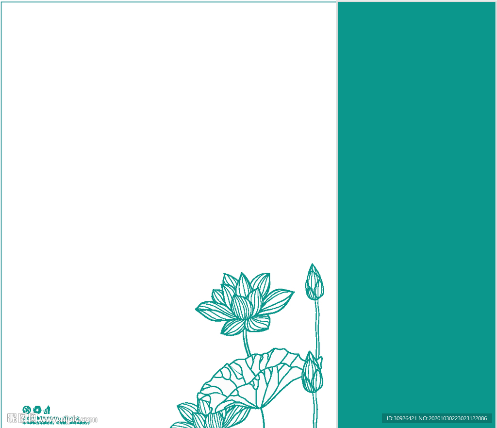 荷花手绘 手提袋