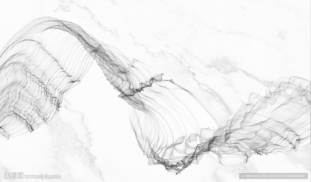 新中式大理石飘带山水背景墙图片