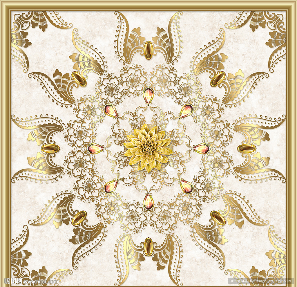 欧式拼花大理石纹吊顶