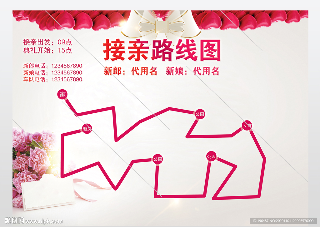 接亲路线图展板设计