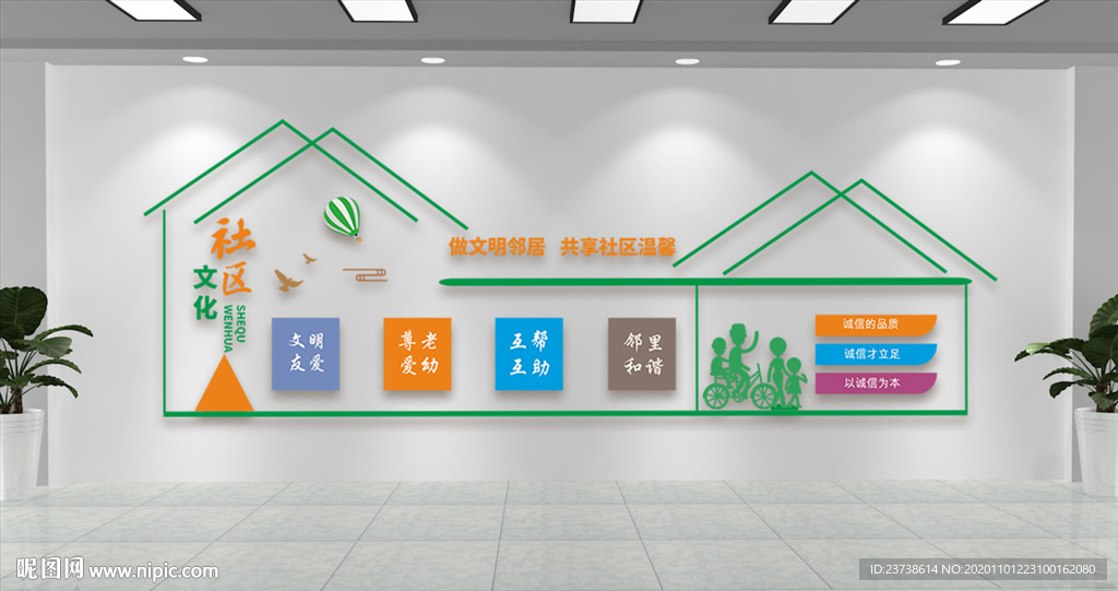 和谐邻里社区文化文化墙