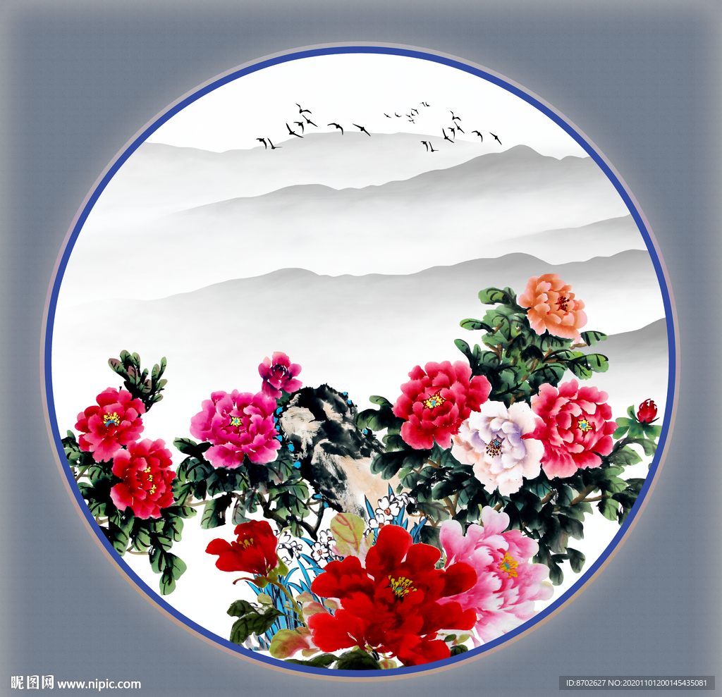 花开富贵国画牡丹