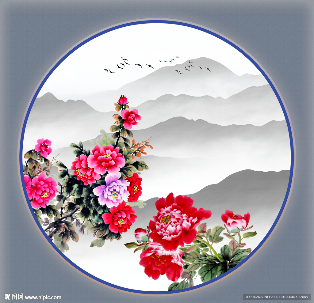 花开富贵国画牡丹