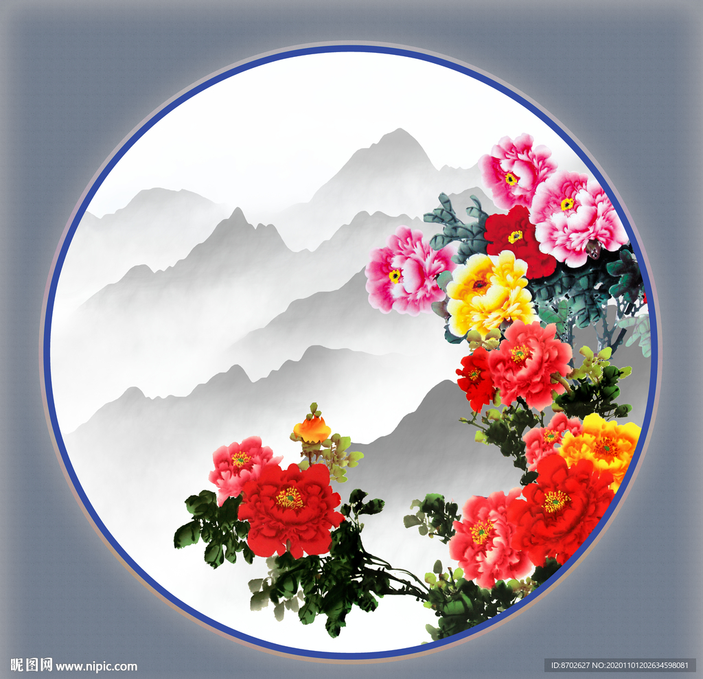 水墨牡丹国画牡丹