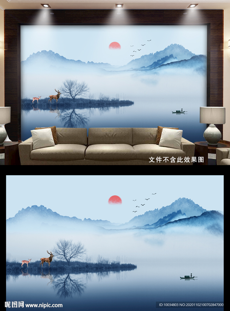 意境山水背景墙