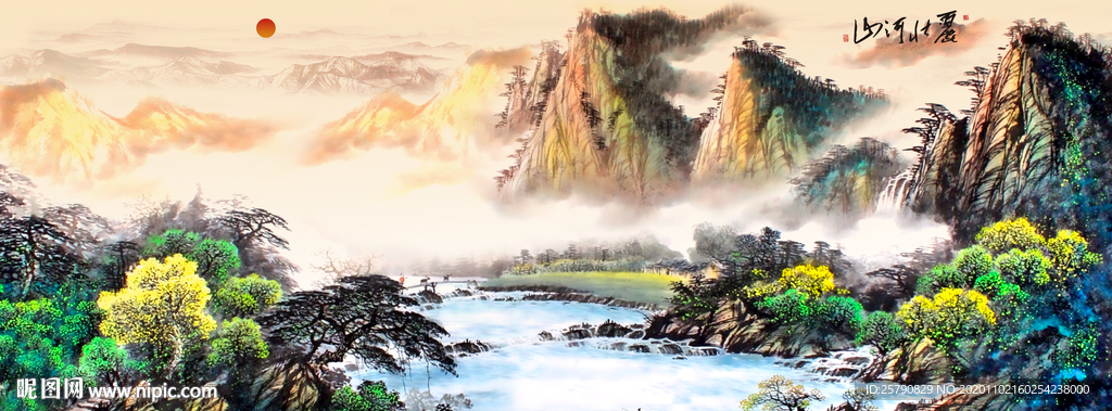 山水画 水墨山水画 意境山水画