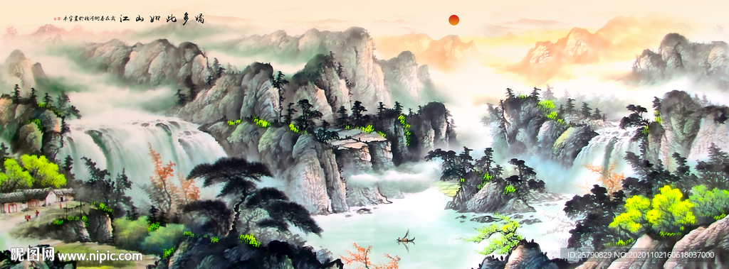 山水画 水墨山水画 意境山水画